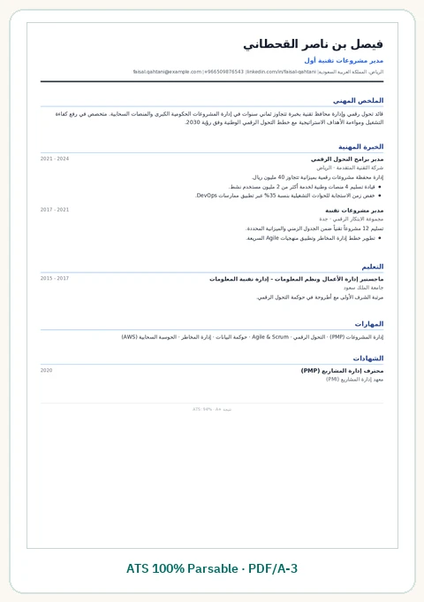 معاينة نموذج قالب السيرة الذاتية الكلاسيكي الاحترافي